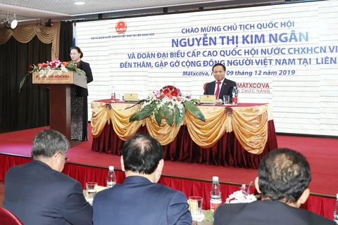 National assembly Chairwoman meets with Vietnamese expats in Russia