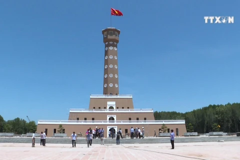 Hanoi flag pole in Ca Mau province