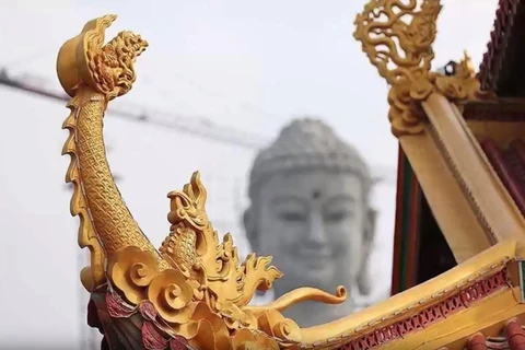 A Close up of the Largest Buddha Statue in Southeast Asia