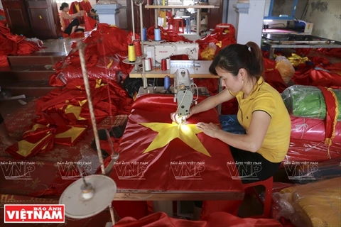 Flag-making village in Hanoi