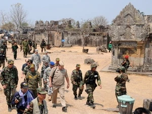 Foreign military envoy delegations visit Preah Vihear temple (Photo: VNA)