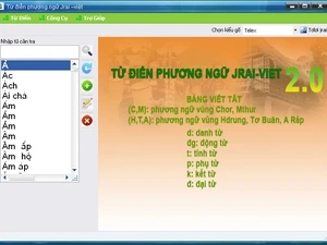 Jrai-Vietnamese dialect electronic dictionary (Source: Jrai-Vietnamese dialect electronic dictionary) 