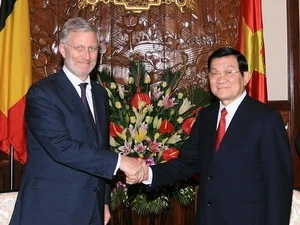 President Truong Tan Sang receives Belgian Crown Prince Philippe (Source: VNA)