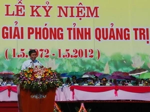 Dinh The Huynh, Head of the Party Central Committee's Commission for Popularisation and Education, delivers a speech at the ceremony. (Photo: Duong Vuong Loi/Vietnam+)