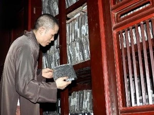 Woodblocks at Vinh Nghiem pagoda. (Photo: VNA)