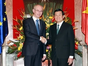 President Truong Tan Sang and the EC President Herman Van Rompuy (Photo: Nguyen Khang)