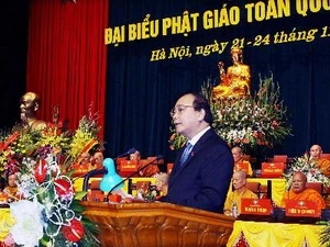 Deputy PM Nguyen Xuan Phuc speaks at the congress (Source:VNA)