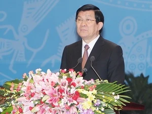 President Truong Tan Sang delivers the speech (Source: VNA)