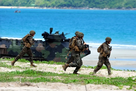 Soldiers during the drill (Source: VNA)