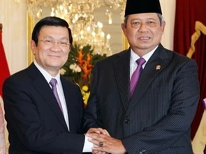 President Truong Tan Sang (left) and Indonesian President Susilo Bambang Yudhoyono. Photo: VNA