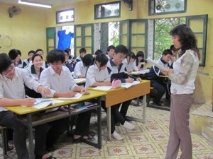 An English lesson of students of the Quang Trung high school, Hanoi (Source: VNA)