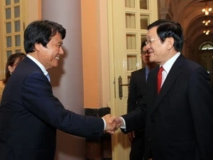 President Truong Tan Sang receives Japan’s Fukuoka prefecture Governor Ogawa Hiroshi. Photo: VNA