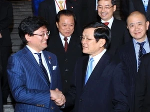 President Truong Tan Sang receives the Japanese business delegation (Source: VNA)