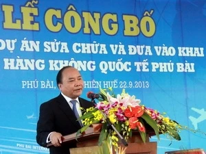 Deputy Prime Minister Nguyen Xuan Phuc speaking at the event (Photo: VNA)
