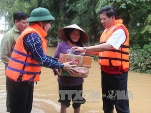 Delivering relief stuff in Ha Tinh province. Photo: VNA 
