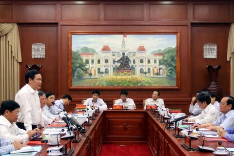 The working session with the city’s authorities on January 3 (Photo: VNA)