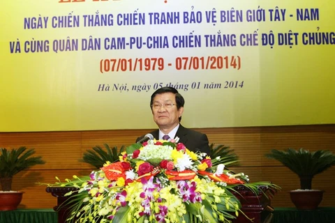 President Truong Tan Sang addresses the meeting. Photo: VNA
