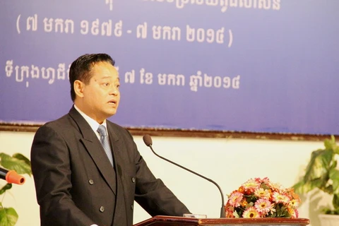 Cambodian Consul General in HCM City Sim Sokhom speaks at the ceremony (Photo: VNA)