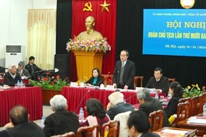 President of the VFF Central Committee Nguyen Thien Nhan speaks at the plenum (Source: VNA)