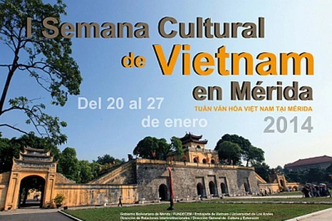 Poster on the Vietnamese Culture Week in Mérida state, Venezuela (Photo: Correo del Orinoco)
