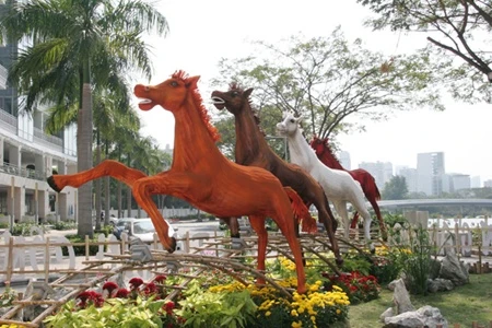 More than 100 species of flowers and aquatic fauna species are on display at a fair in Phu My Hung.