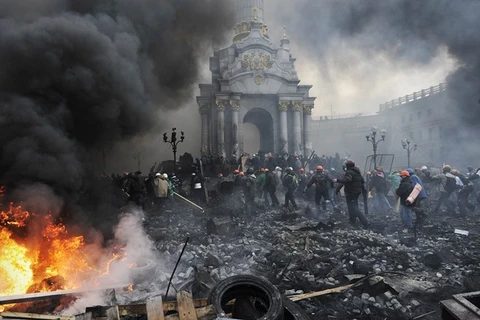 A scene in Kiev after a February 20 protest. Photo: AFP/VNA