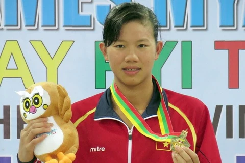 Swimmer Nguyen Thi Anh Vien at the 27th SEA Games in Myanmar 2013 (Photo: VNA)