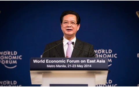 Prime Minister Nguyen Tan Dung delivers a speech at the World Economic Forum. Photo: VNA 