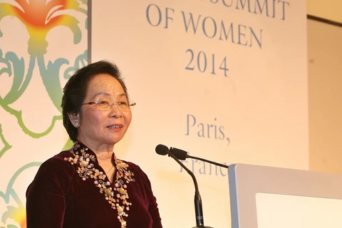 Vice President Nguyen Thi Doan speaks at the 24th Global Summit of Women (Source: VNA)