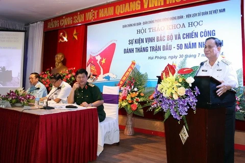 Commander-in-chief Nguyen Van Hien speaking at the event (Photo: VNA)