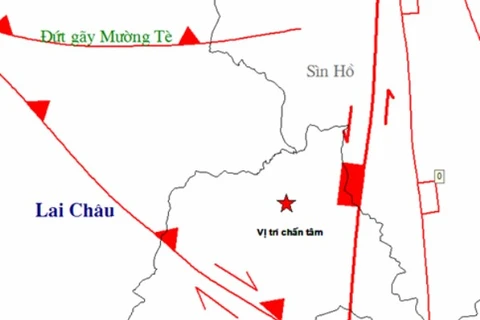 The 3.4-Richter scale earthquake in Lai Chau province’s Muong Te district at 0:34 am on October 20, 2014. (Source: VNA)