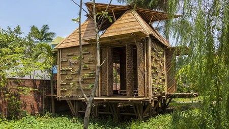 The Blooming Bamboo Home is a housing solution for millions of Vietnamese people suffering from natural disasters such as storms, floods, landslides and drought (File Photos)