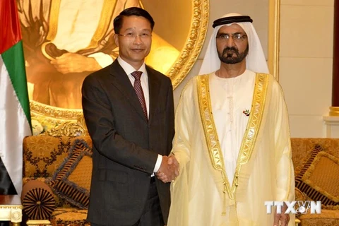 UAE Vice President and Prime Minister Sheikh Mohammed bin Rashid Al Maktoum receives Vietnamese Ambassador Pham Binh Dam (Source: VNA)