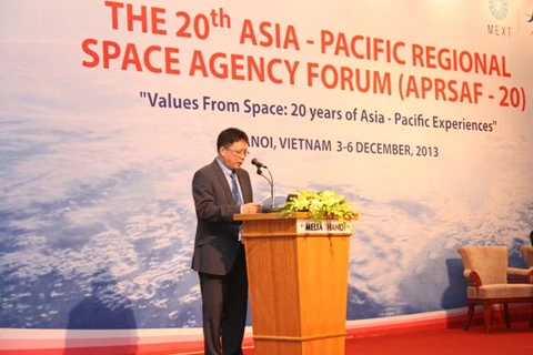 VAST President Chau Van Minh opened the 20th Asia-Pacific Regional Space Agency Forum (APRSAF) conference in Hanoi (Photo: VNA)