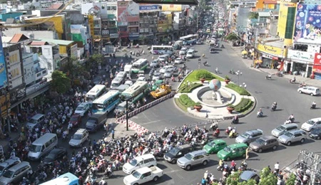 A traffic jam in HCM City's Tan Binh district (Photo: VNA)