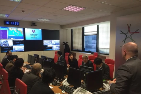 The meeting between the National Traffic Police Bureau of Italy and General Police Department of Administrative and Social Order Management of Vietnam in Rome. (Photo: VNA)