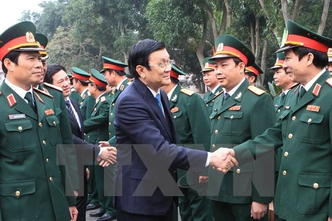 President Truong Tan Sang visits Military Zone 4 in Nghe An (Source: VNA)