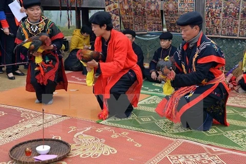 A ritual celebrating the New Year of the Dao ethnic group demonstrated at the 2014 festival (Photo: VNA)