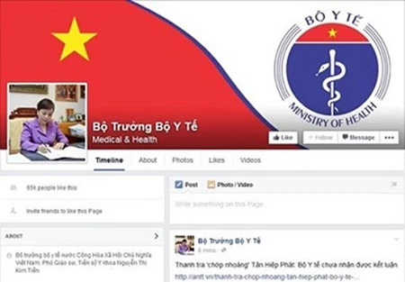 The Health Minister Nguyen Thi Kim Tien has become the first minister to make public her personal fan page on Facebook (Photo: vietnamnet.vn)