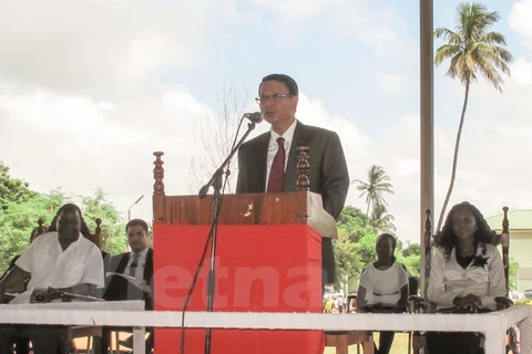 Vietnamese Ambassador to Mozambique Nguyen Van Trung speaks at the ceremony (Photo: VNA)