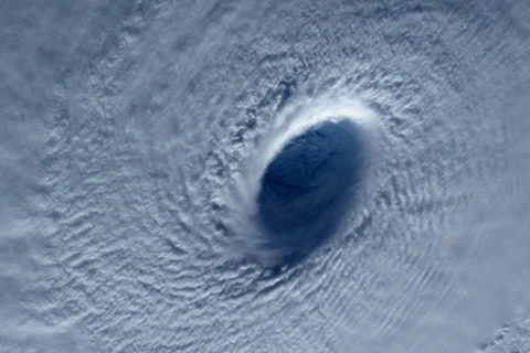 An image of typhoon Maysak taken by an astronaut from the international space station earlier this week.(Photo: Samantha Cristoforetti/AP )