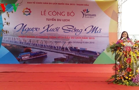 At the ceremony to launch Thanh Hoa's first waterway tours on the Ma River (Photo: VNA)