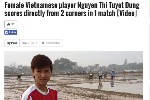 Vietnamese football player Nguyen Thi Tuyet Dung (Photo: VNA)