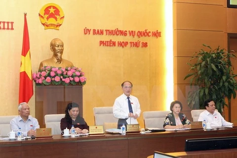 NA Chairman Nguyen Sinh Hung at the NA Standing Committee’s 38th session (Source: VNA)