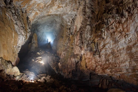 A photo shows a corner of Son Doong Cave, located in the central province of Quang Binh.
