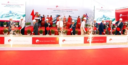 British University Viet Nam held a groundbreaking ceremony on its new campus in Hung Yen Province. (Photo courtesy of BUV)