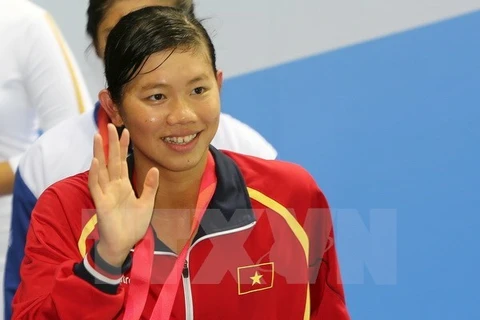Superstar swimmer Nguyen Thi Anh Vien continued their record-breaking performance with her seventh gold medal. (Photo: VNA)