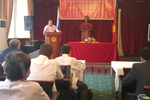 Vietnamese Ambassador to Russia Nguyen Thanh Son is speaking (Source: VNA)