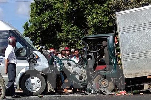 At a traffic accident scene (Photo: VNA)