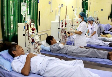 Patients run hemodialysis at Thai Nguyen Hospital. Many Vietnamese refuse to donate their body parts despite the huge demand in the country. (Photo: VNA)